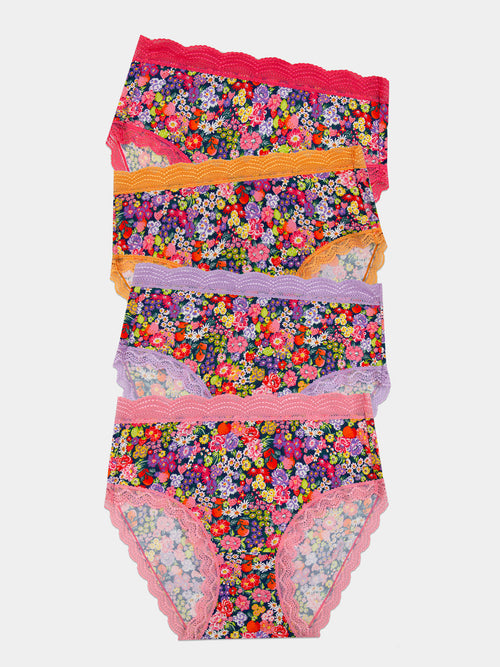 High Rise Brief Four Pack - Botanical Bloom