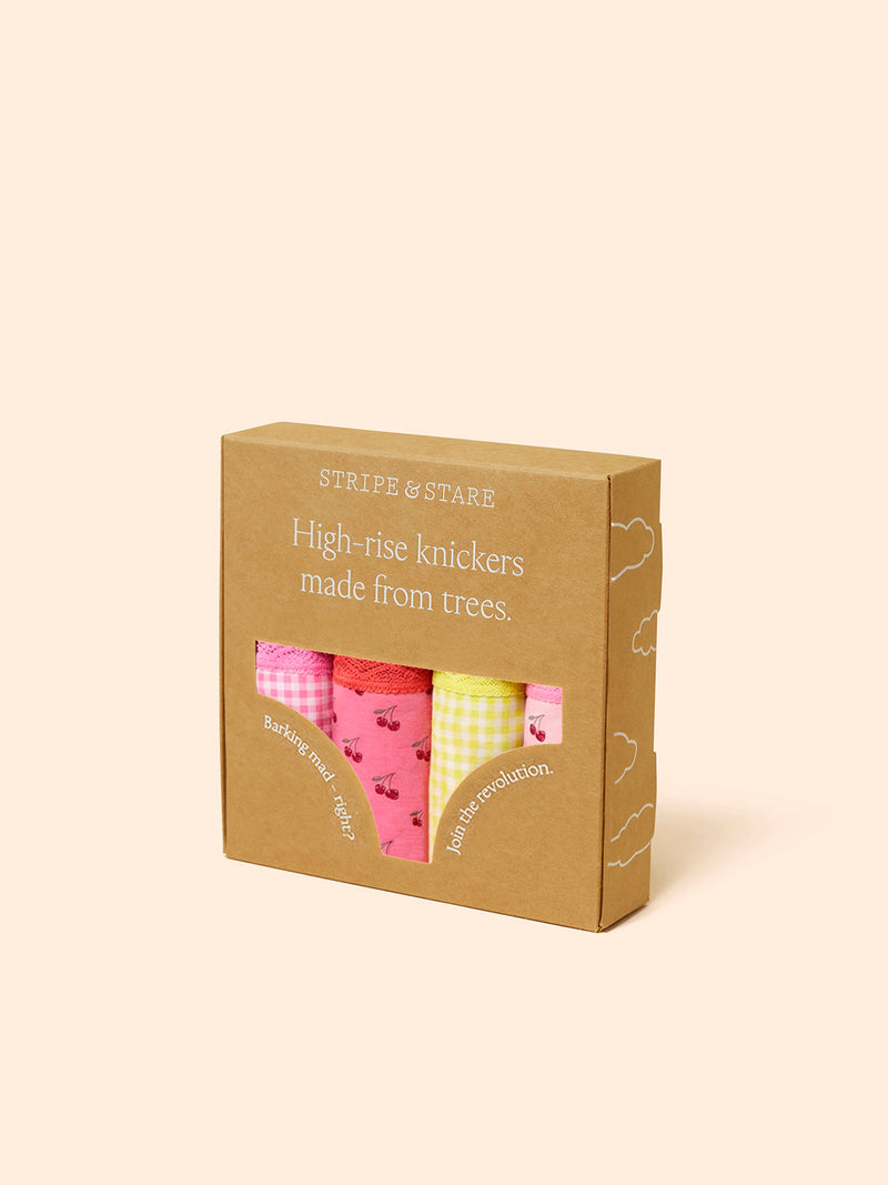 High Rise Brief Four Pack - Cherry Baby