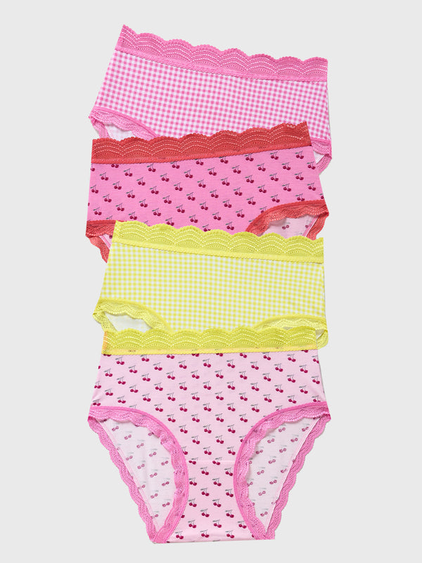 High Rise Brief Four Pack - Cherry Baby