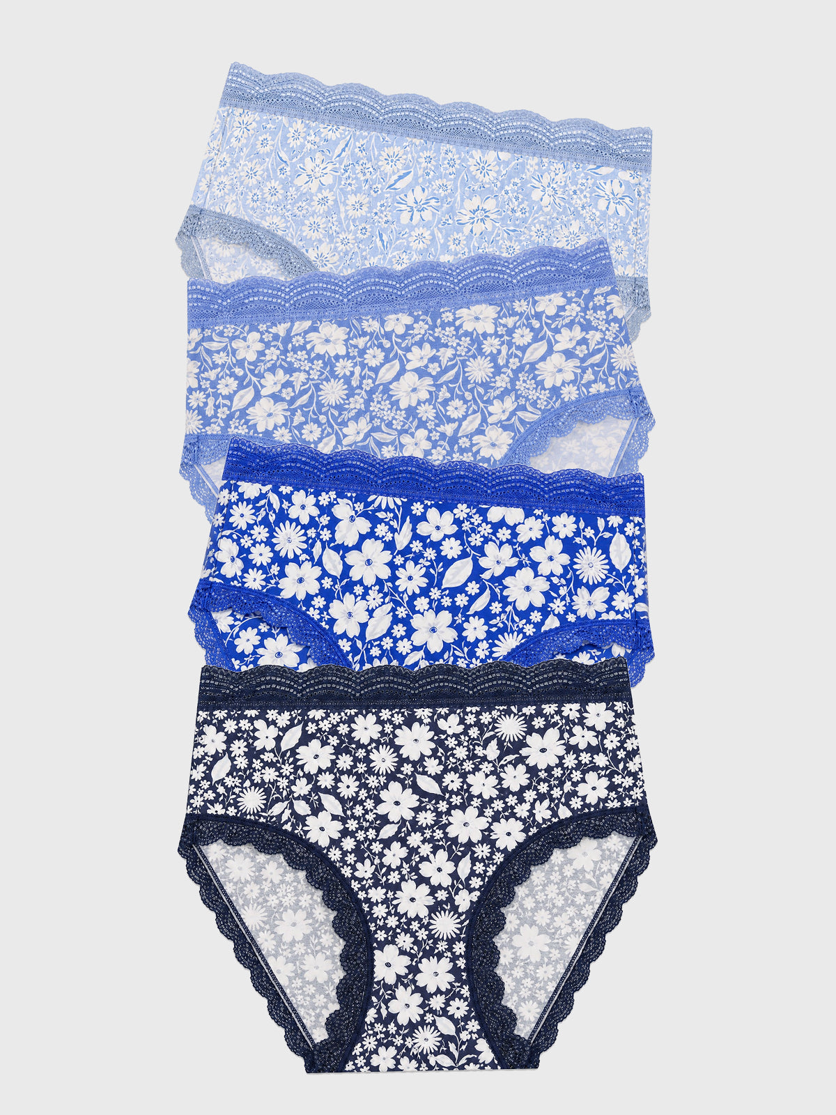 High Rise Brief Four Pack - Cornflower Petals