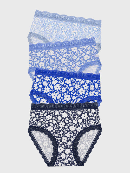 High Rise Brief Four Pack - Cornflower Petals