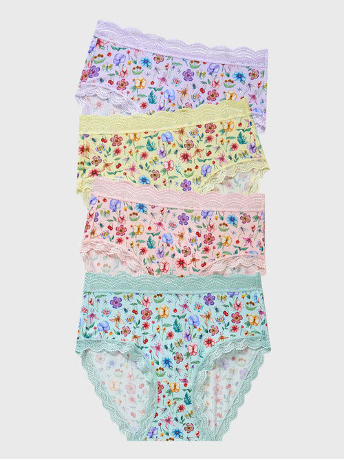 High Rise Brief Four Pack - Ethereal Wildflowers