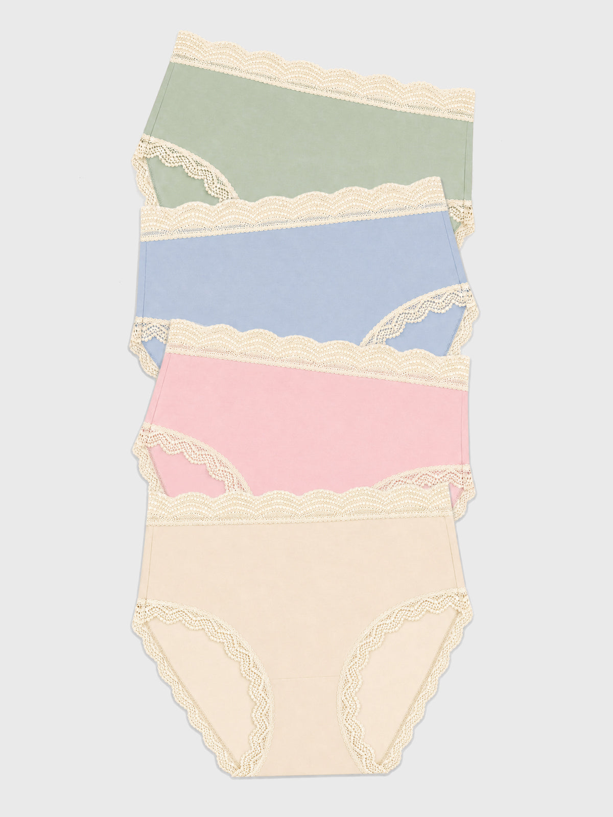 High Rise Brief Four Pack - Eucalyptus Pastels