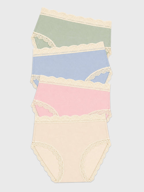 High Rise Brief Four Pack - Eucalyptus Pastels