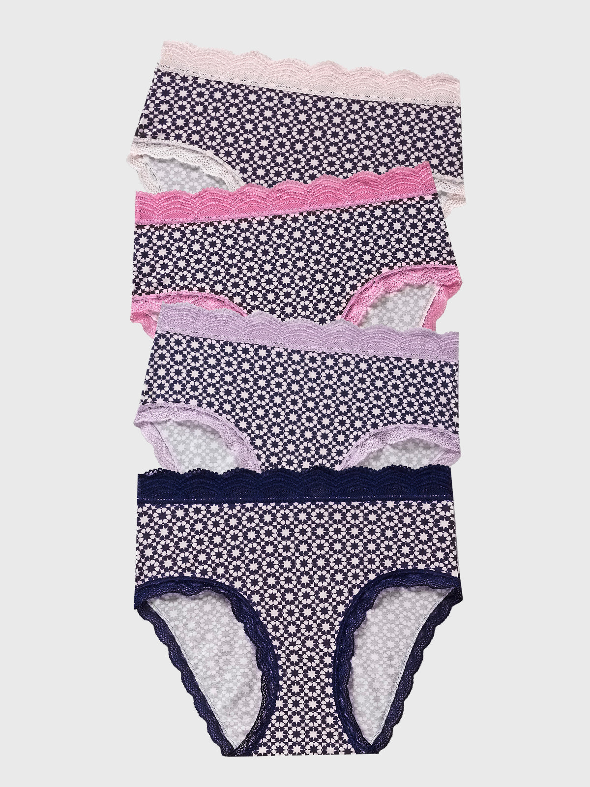High Rise Brief Four Pack - Mosaic Nights