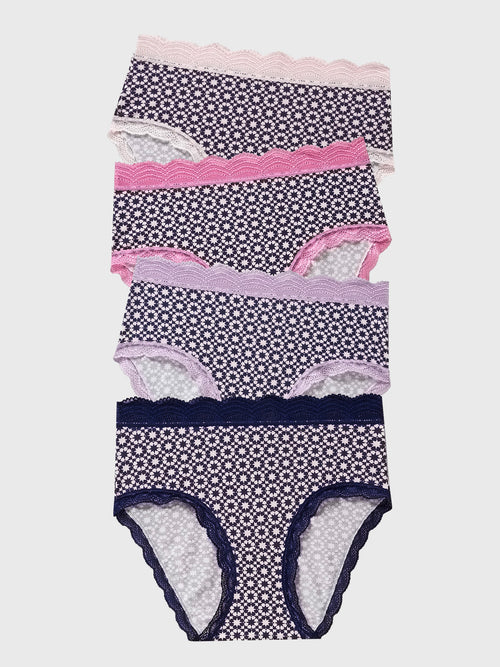 High Rise Brief Four Pack - Mosaic Nights
