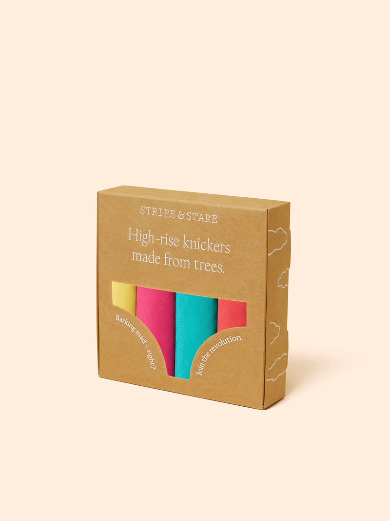 High Rise Brief Four Pack - Paradise Brights