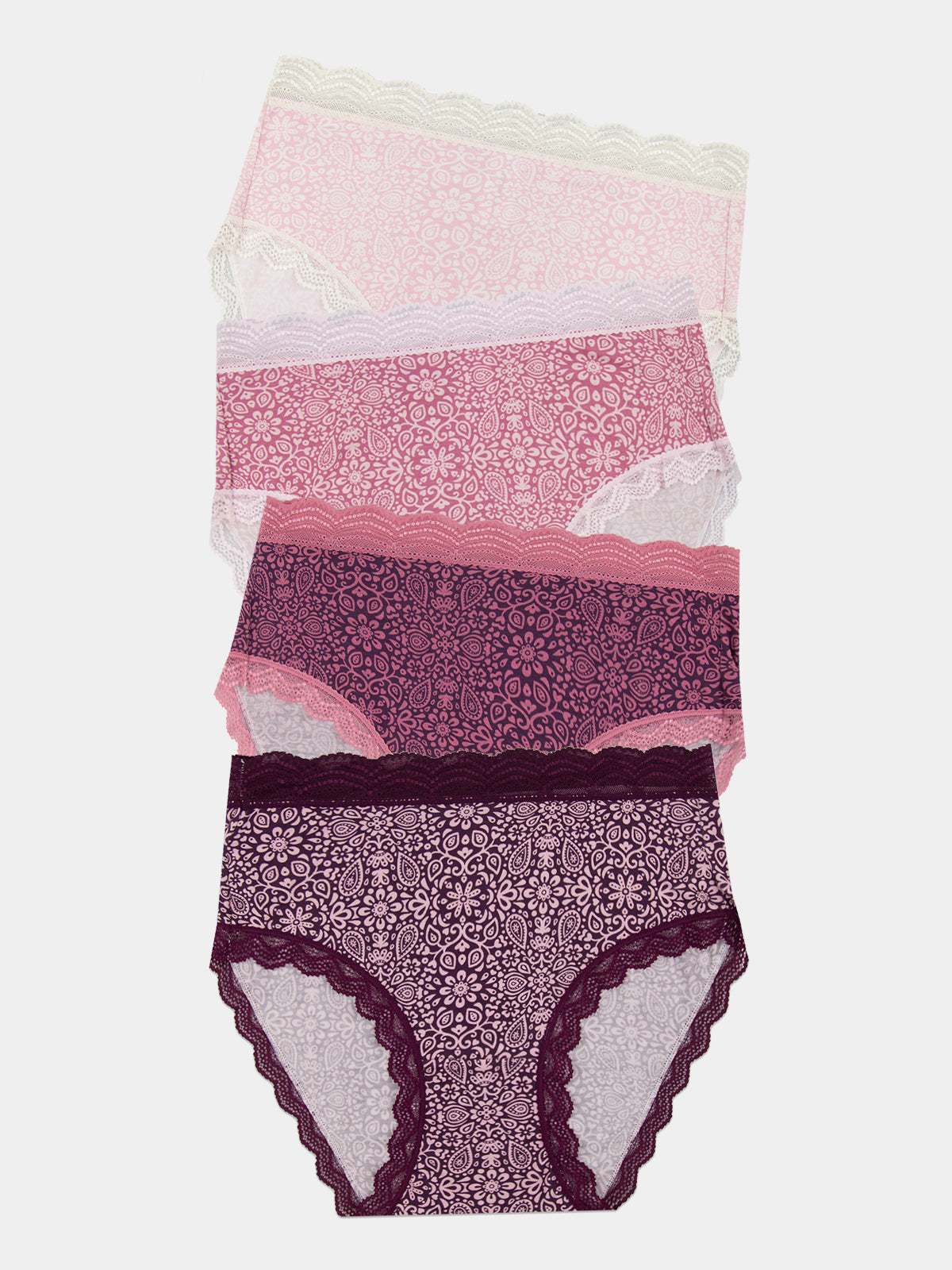 High Rise Brief Four Pack - Arts Floral