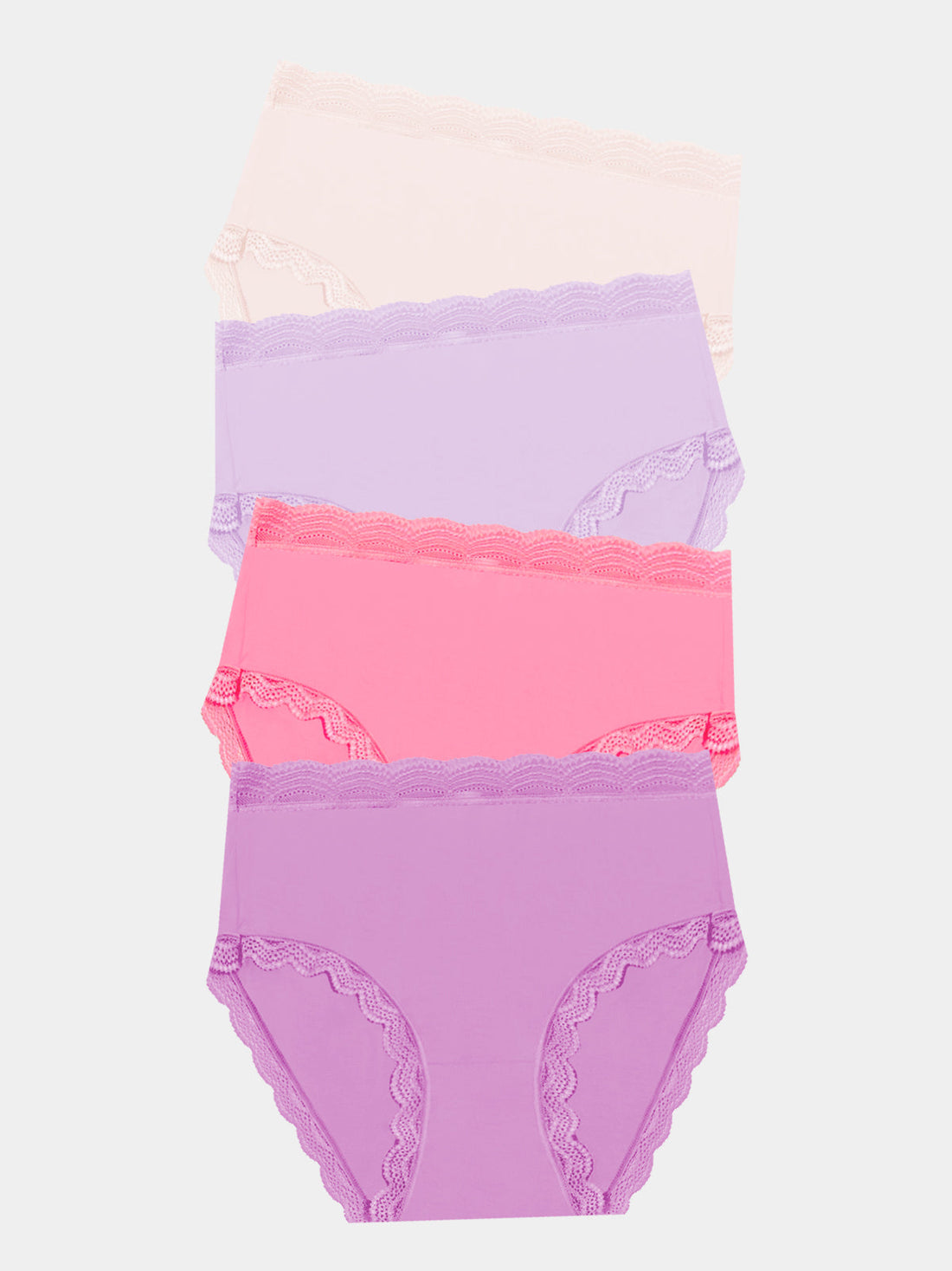 High Rise Brief Four Pack - Lavender Pastels