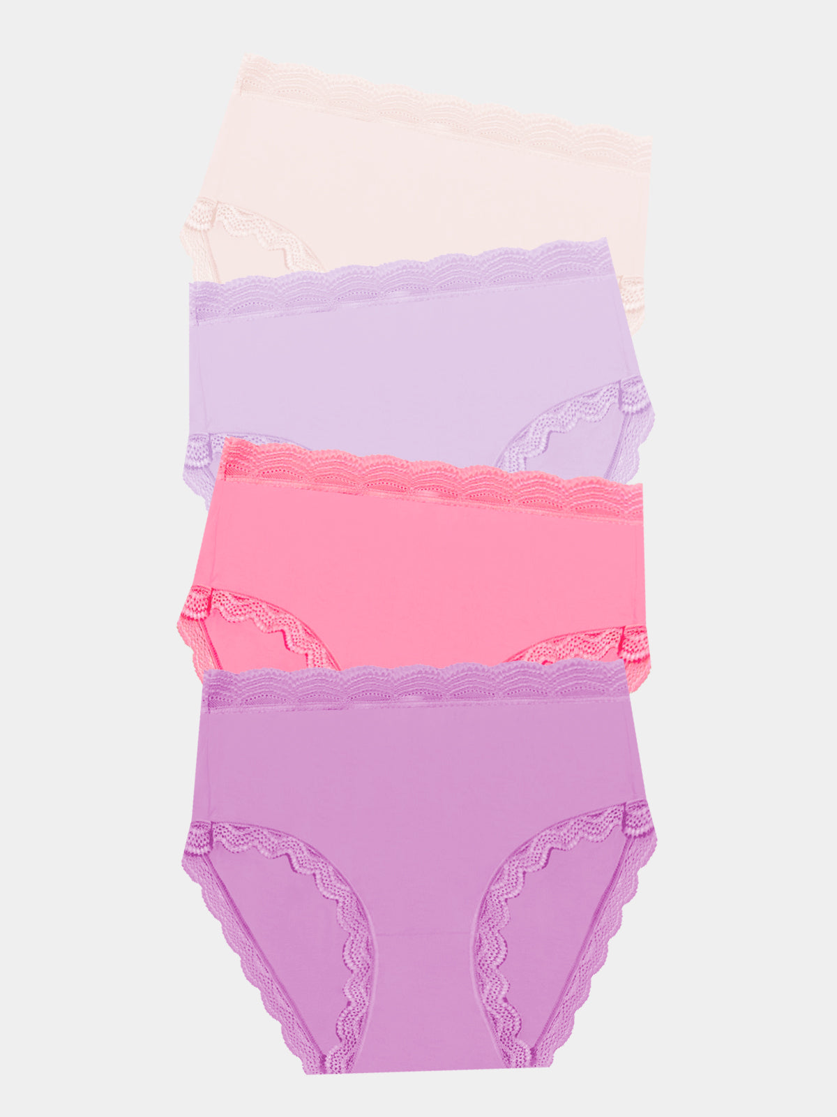 High Rise Brief Four Pack - Lavender Pastels