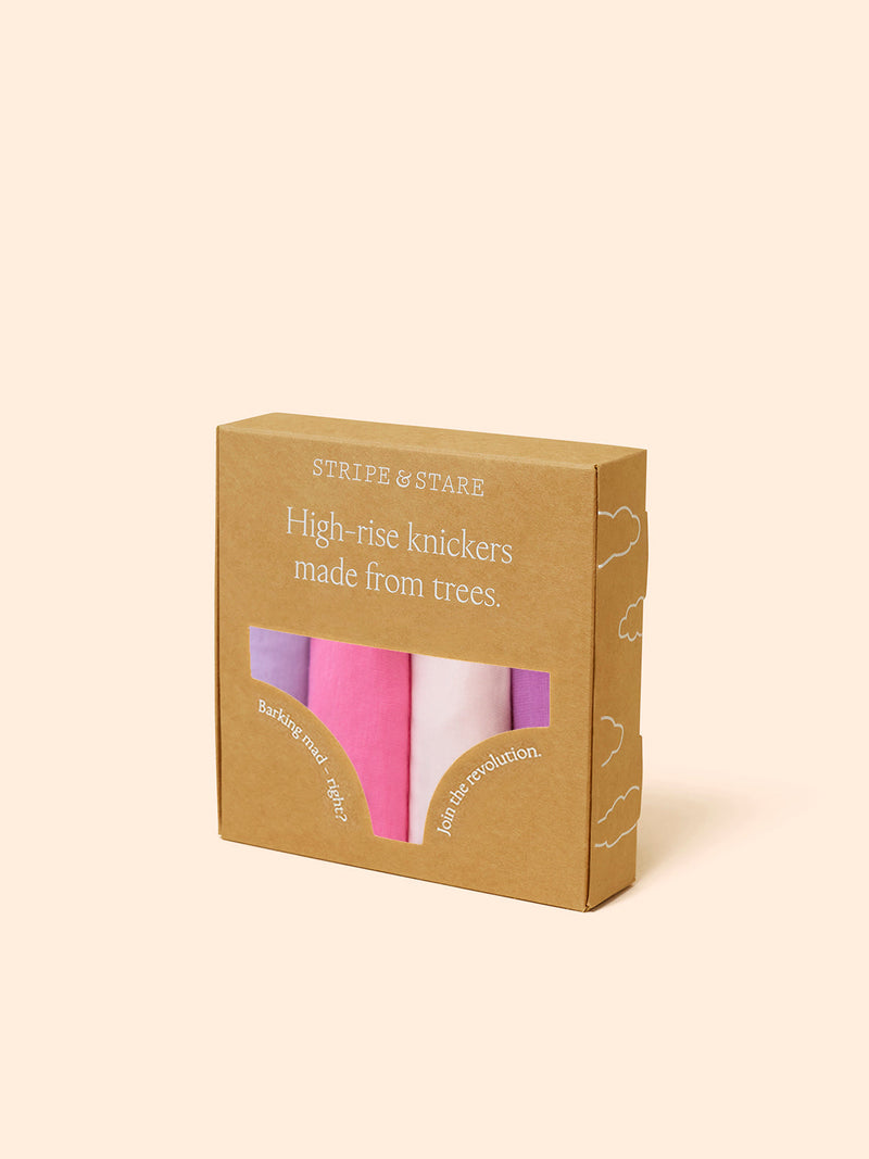High Rise Brief Four Pack - Lavender Pastels