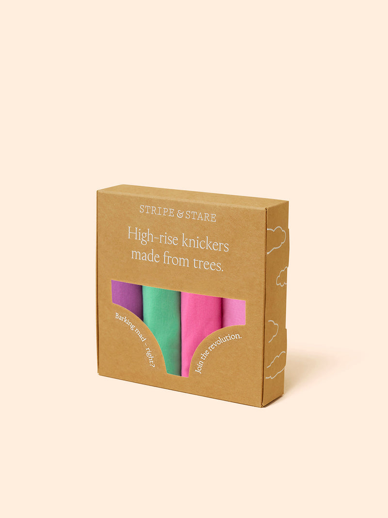 High Rise Brief Four Pack - Candy Floss Brights