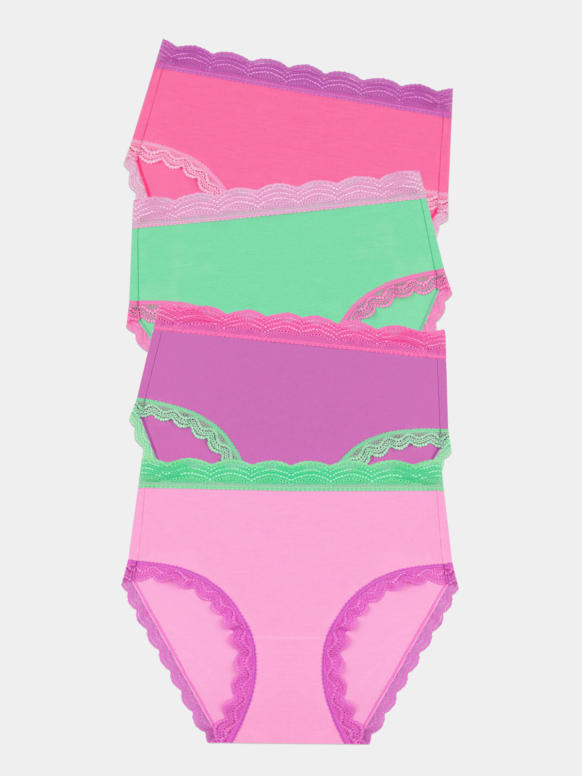 High Rise Brief Four Pack - Candy Floss Brights