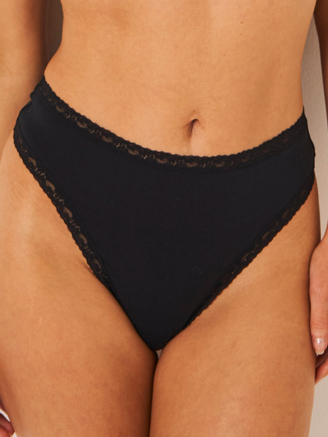 High Waisted Thong - Black Charming Garment Enterprises Co