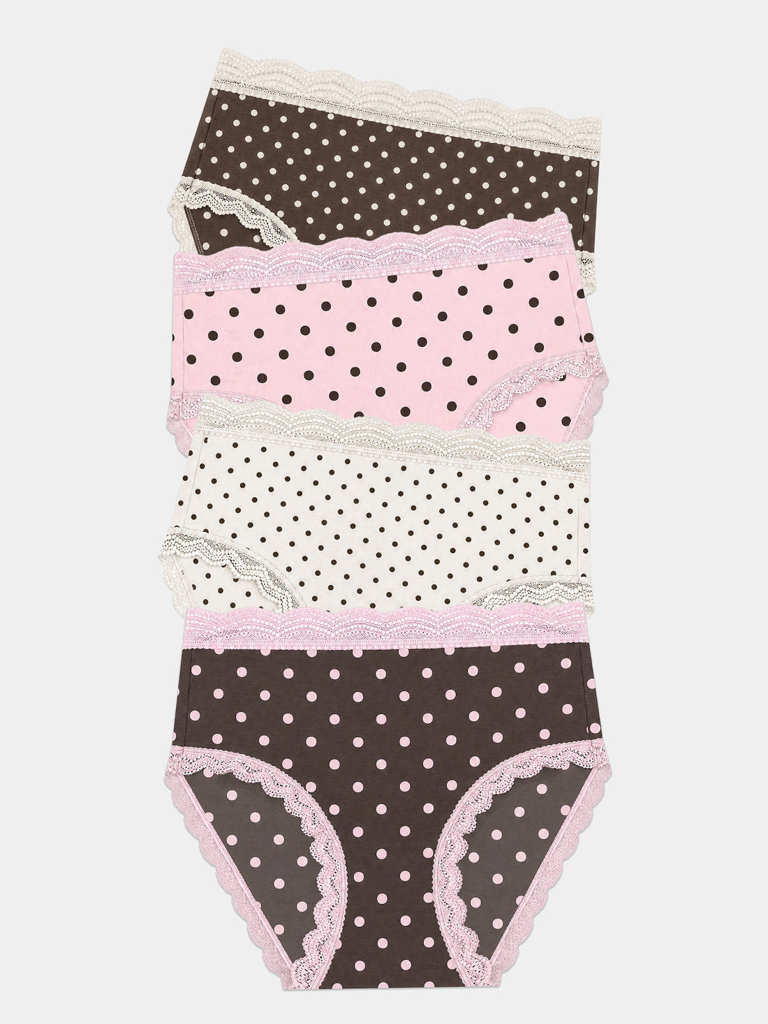 High Rise Brief Four Pack - Neapolitan Polkadot