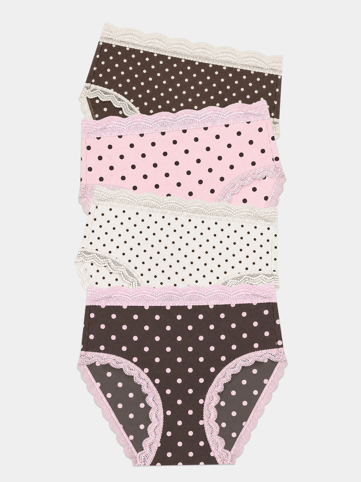 High Rise Brief Four Pack - Neapolitan Polkadot