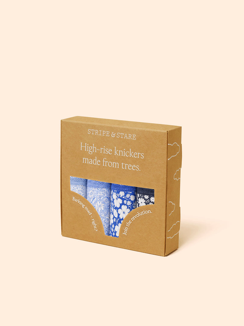 High Rise Brief Four Pack - Cornflower Petals