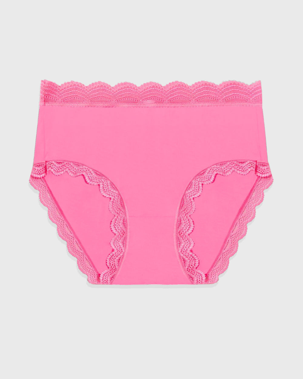 La Senza Pink Contrast Lace Trim Hipster Knickers/Briefs - Sizes S