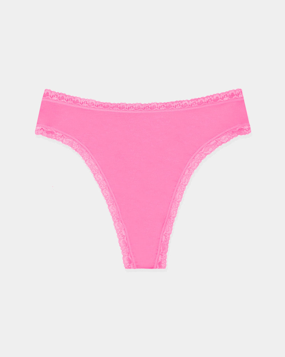 High Waisted Thong - Hot Pink Stripe & Stare