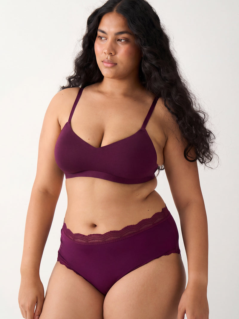 High Rise Brief - Black Cherry