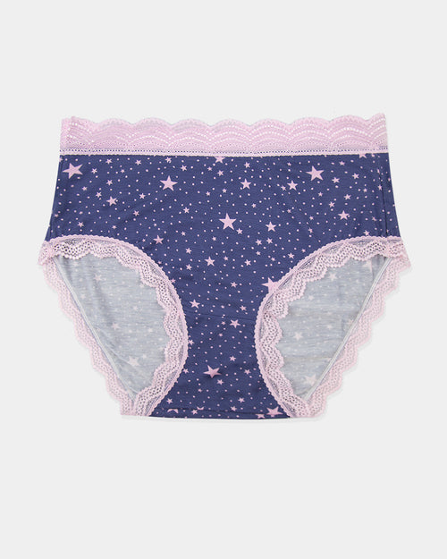 High Rise Brief - Indigo and Pirouette Stars Stripe & Stare