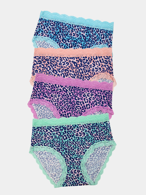 High Rise Brief Four Pack - Iridescent Leopards Charming Garment Enterprises Co
