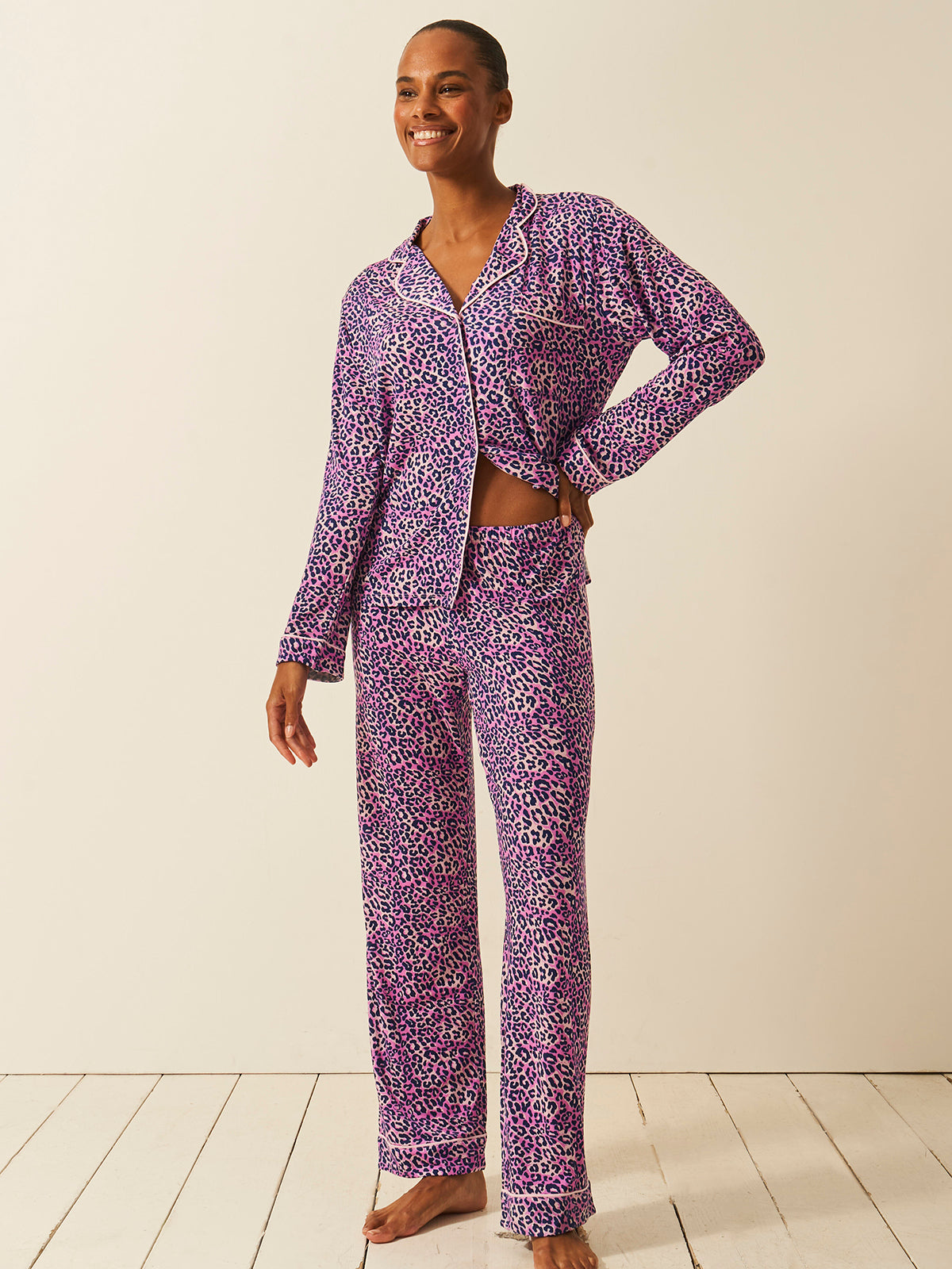 Long Pajama Set - Iridescent Leopard