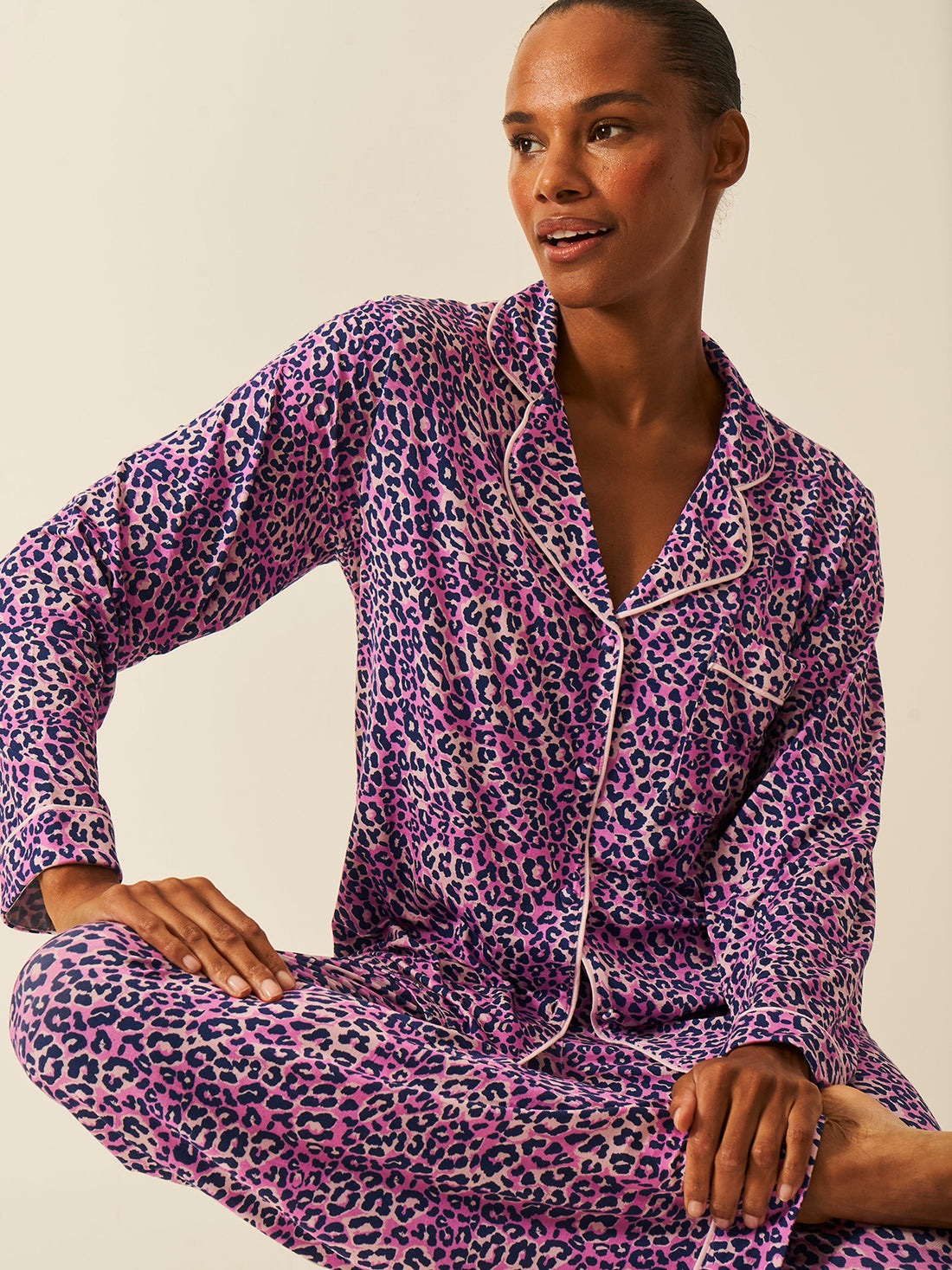Long Pajama Set - Iridescent Leopard