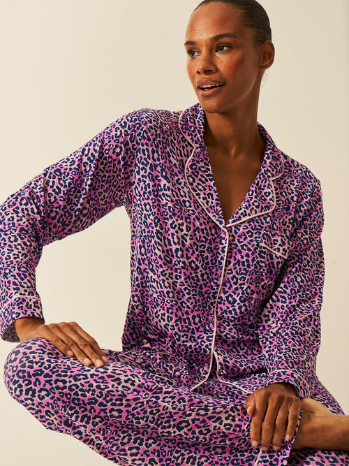 Long Pajama Set - Iridescent Leopard