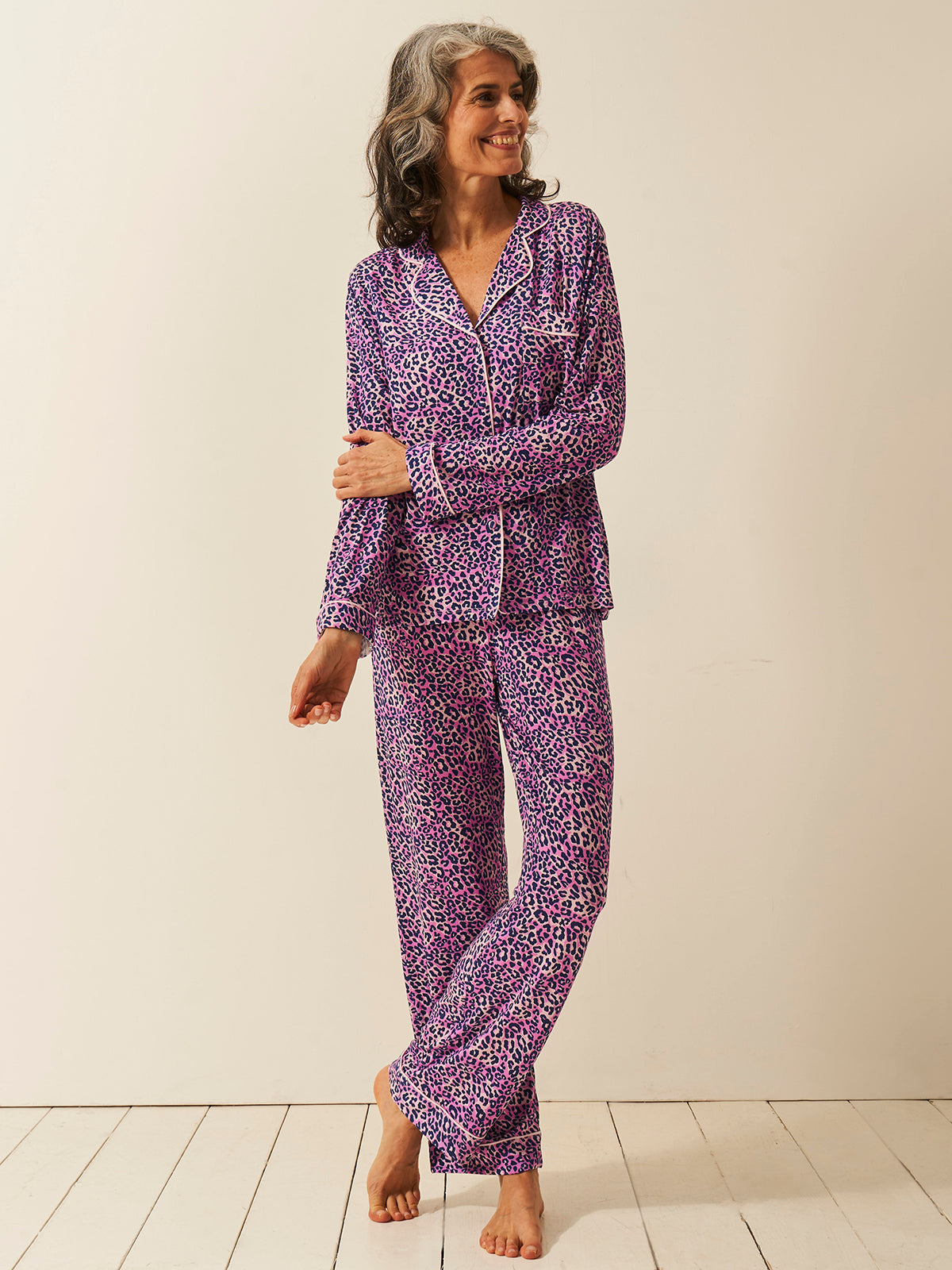 Long Pajama Set - Iridescent Leopard
