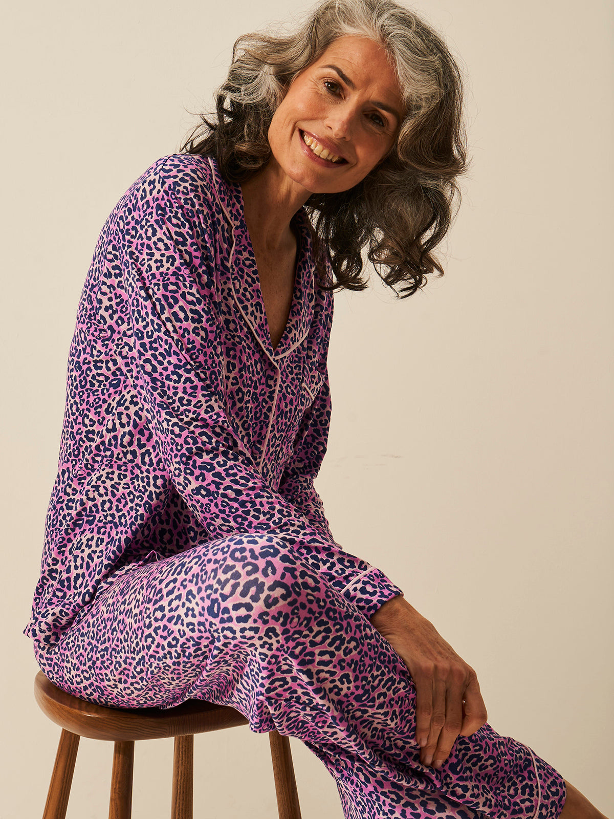 Long Pajama Set - Iridescent Leopard