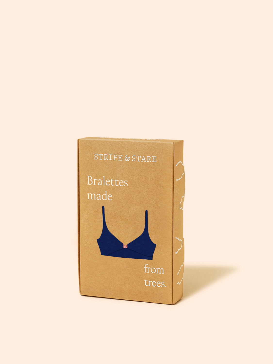 Lace Plunge Bra - Navy & Neon Peach