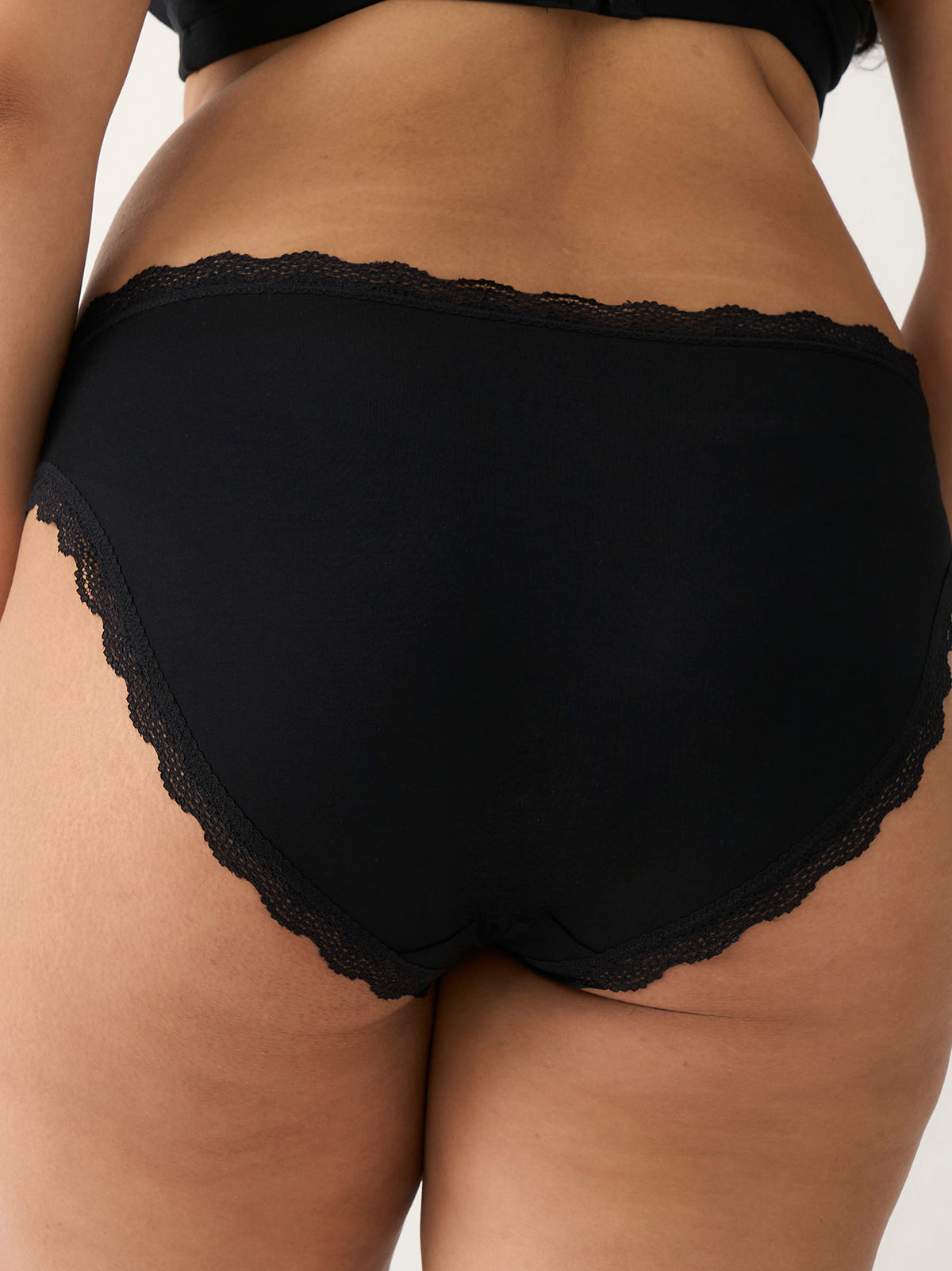 Mid Rise High Leg Brief - Black