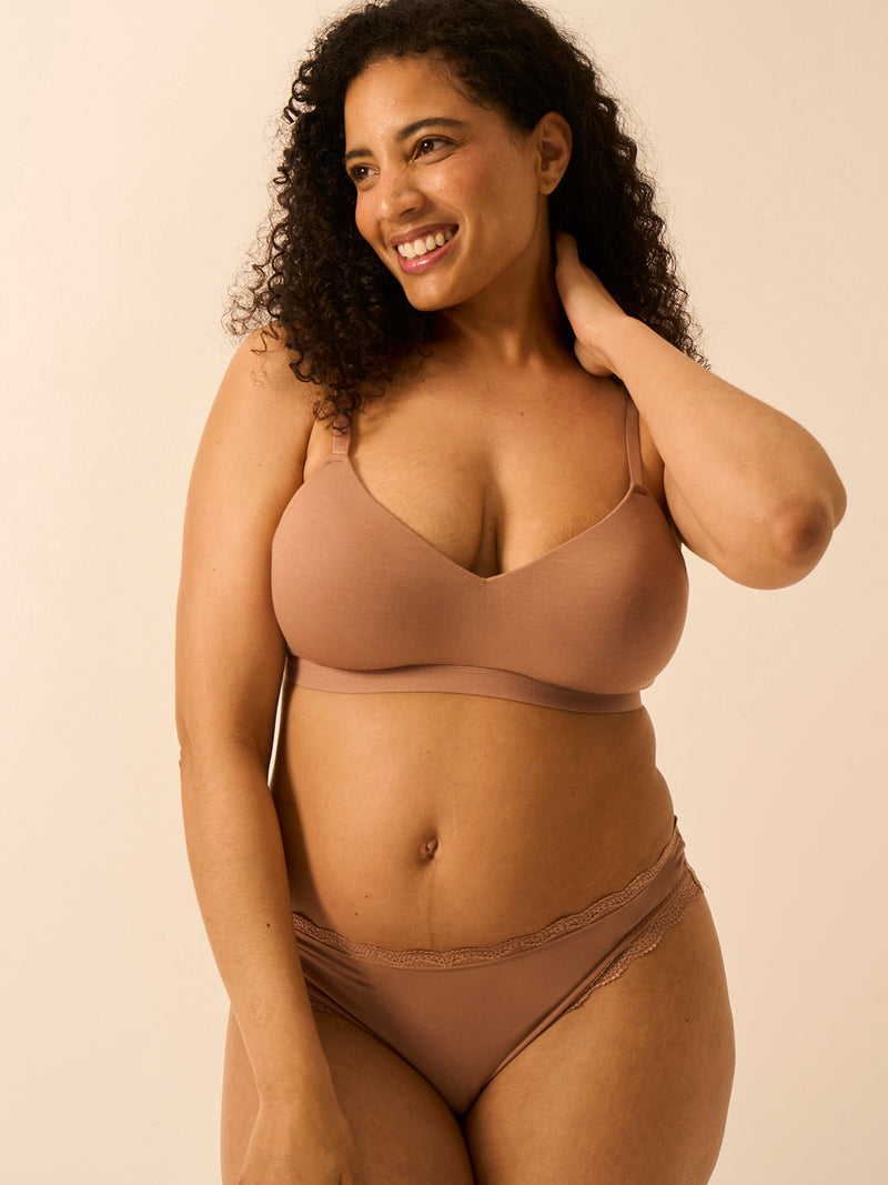 Mid Rise High Leg Brief - Latte
