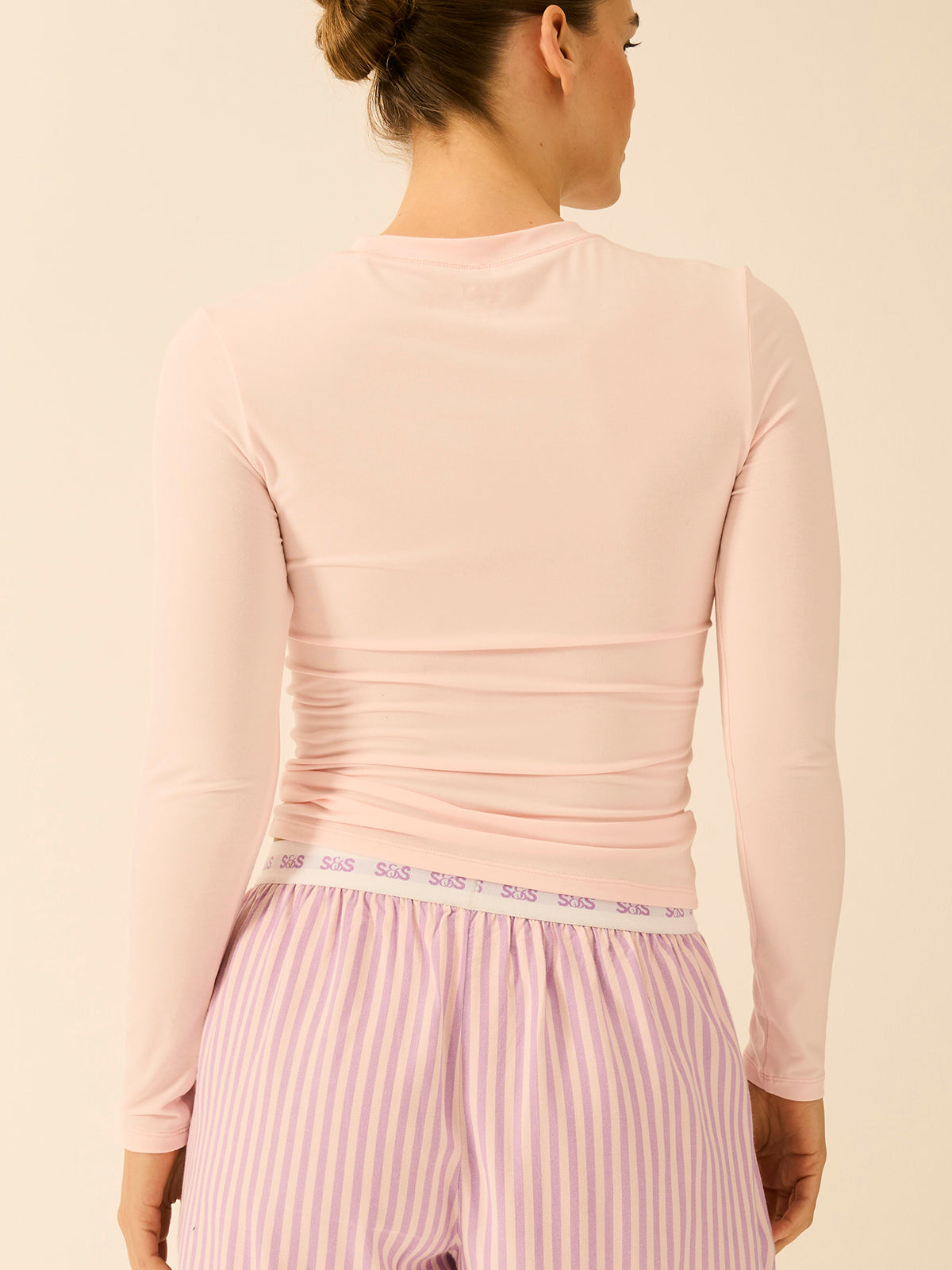 Long Sleeve Under Layer Top - Pale Pink