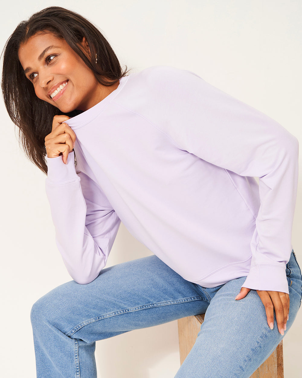 Sweatshirt - Lavender Stripe & Stare