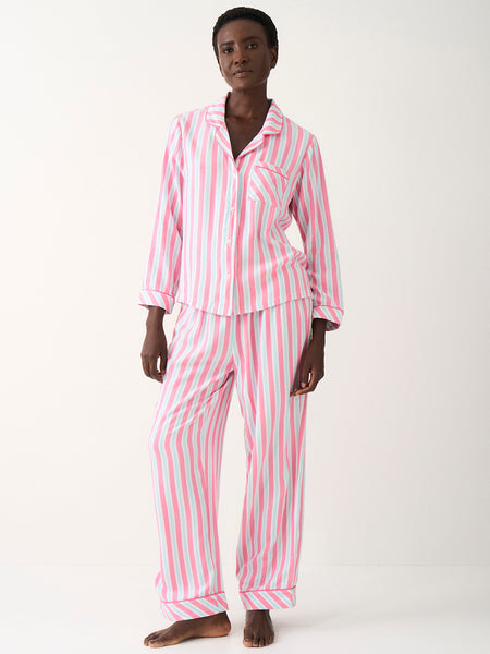 Soft Brushed Woven Pajama Bottoms - Lazy Days Stripe
