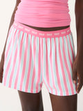 Soft Brushed Woven Pajama Shorts - Lazy Days Stripe