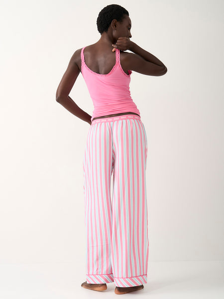 Soft Brushed Woven Pajama Bottoms - Lazy Days Stripe