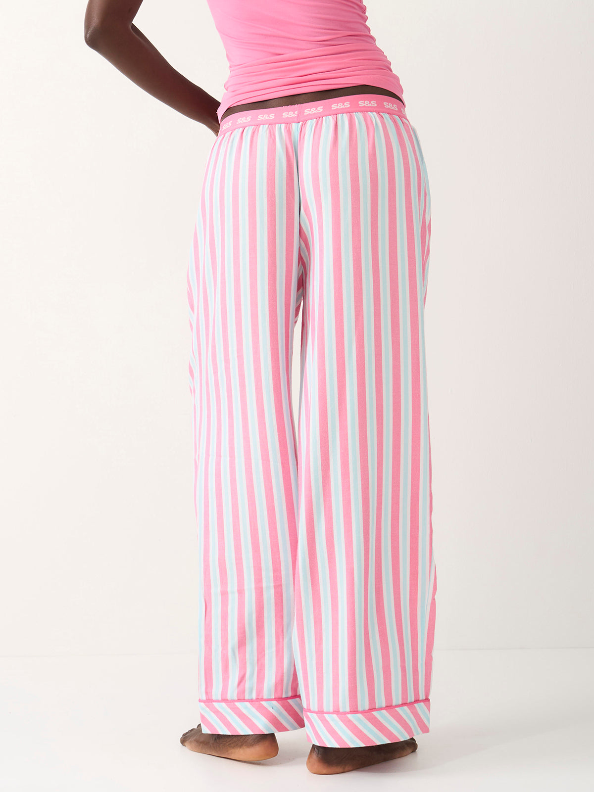 Soft Brushed Woven Pajama Bottoms - Lazy Days Stripe