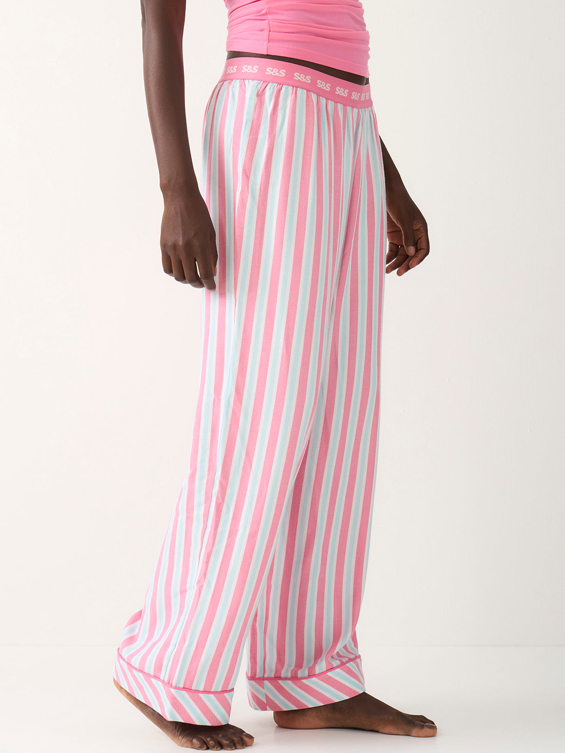 Soft Brushed Woven Pajama Bottoms - Lazy Days Stripe