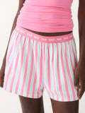 Soft Brushed Woven Pajama Shorts - Lazy Days Stripe