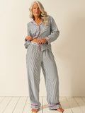 Soft Brushed Woven Pajama Bottoms - Midnight Stripe