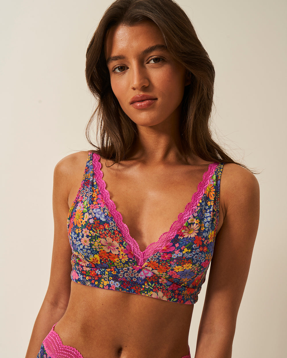 Lace Plunge Bra - Full Bloom Stripe & Stare