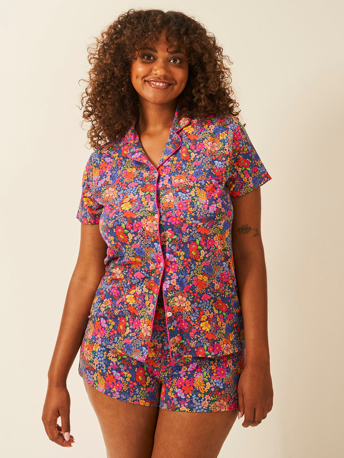 Short Pajama Set - Full Bloom Stripe & Stare