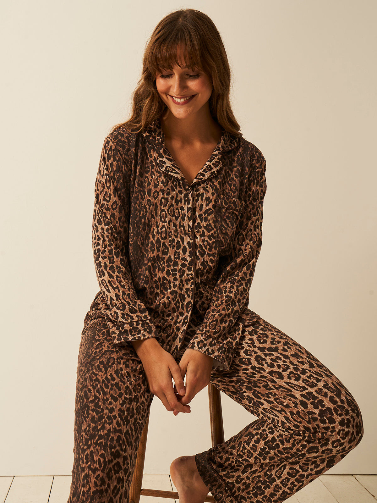Long Pajama Set - RIXO Classic Leopard | Sustainable TENCEL
