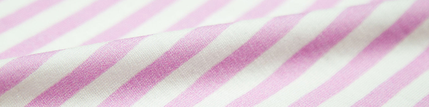 Close up of lilac striped fabric