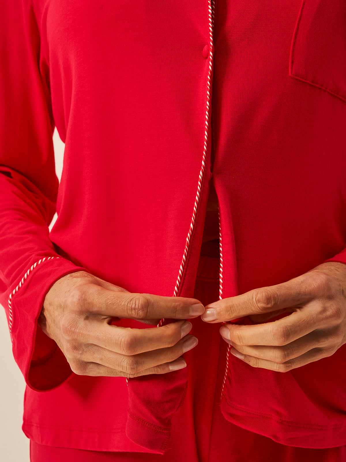 Long Pajama Set - Lipstick Red