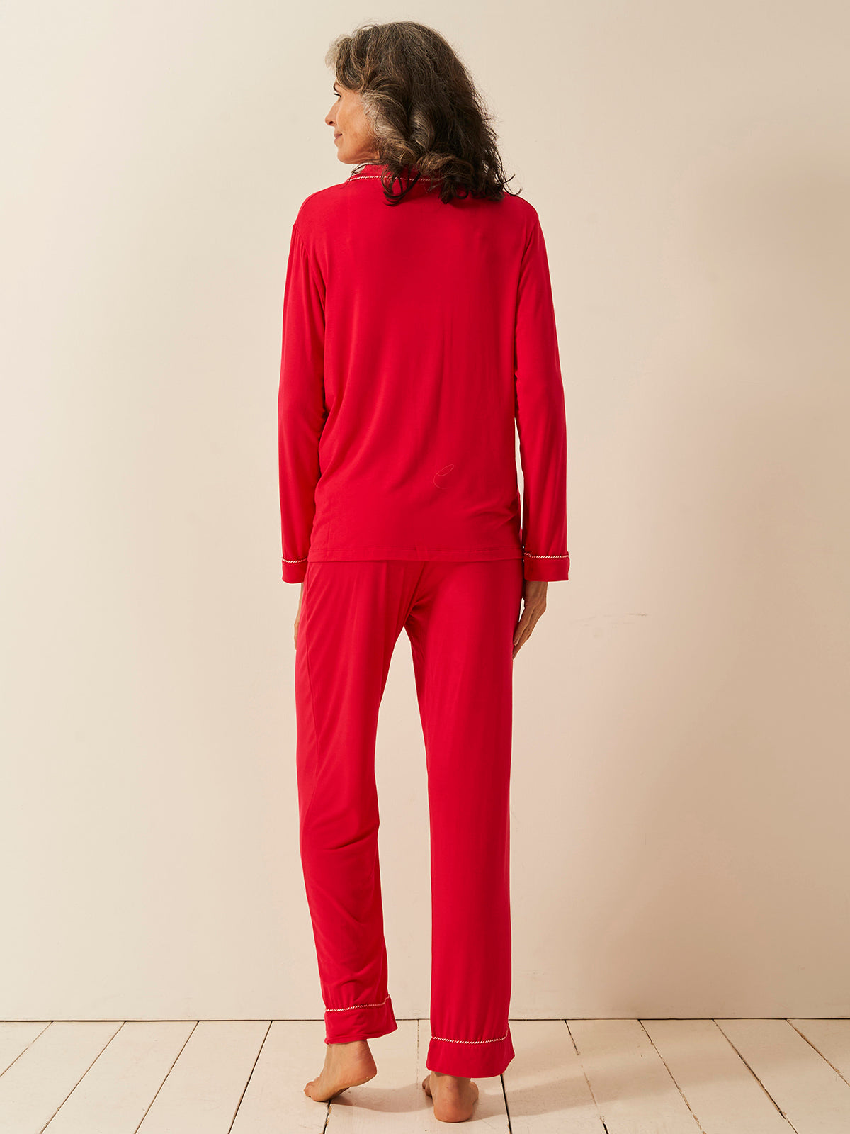 Long Pajama Set - Lipstick Red