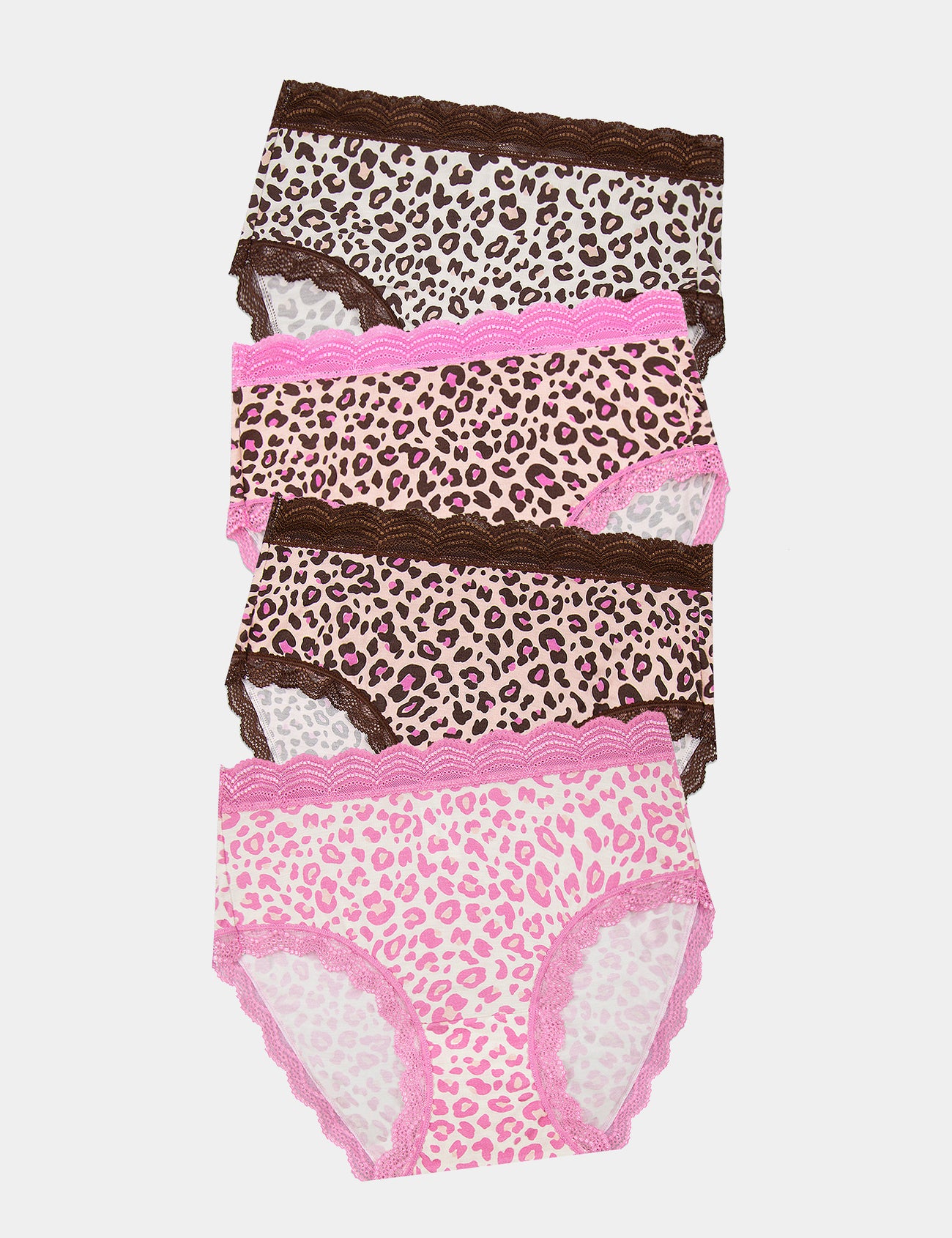 High Rise Brief Four Pack - Liquorice Leopard Charming Garment Enterprises Co